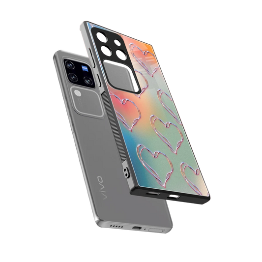 Hearts Euphoria sleekvivo v30 pro cover with tempered glass back and TPU edges