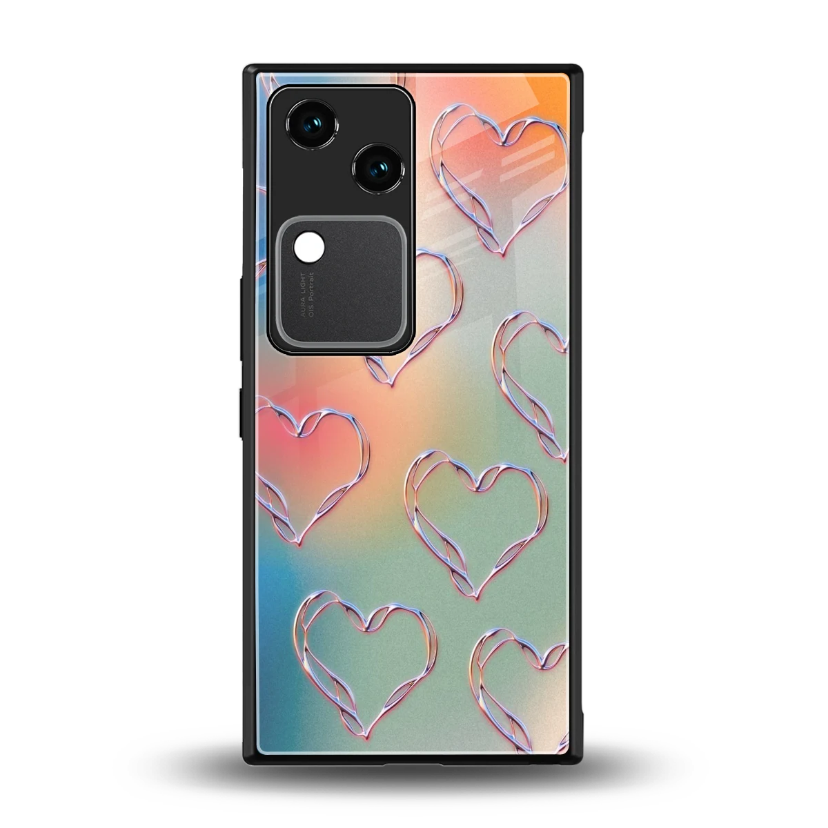 Hearts Euphoria back phone cover | glass case for vivo v30
