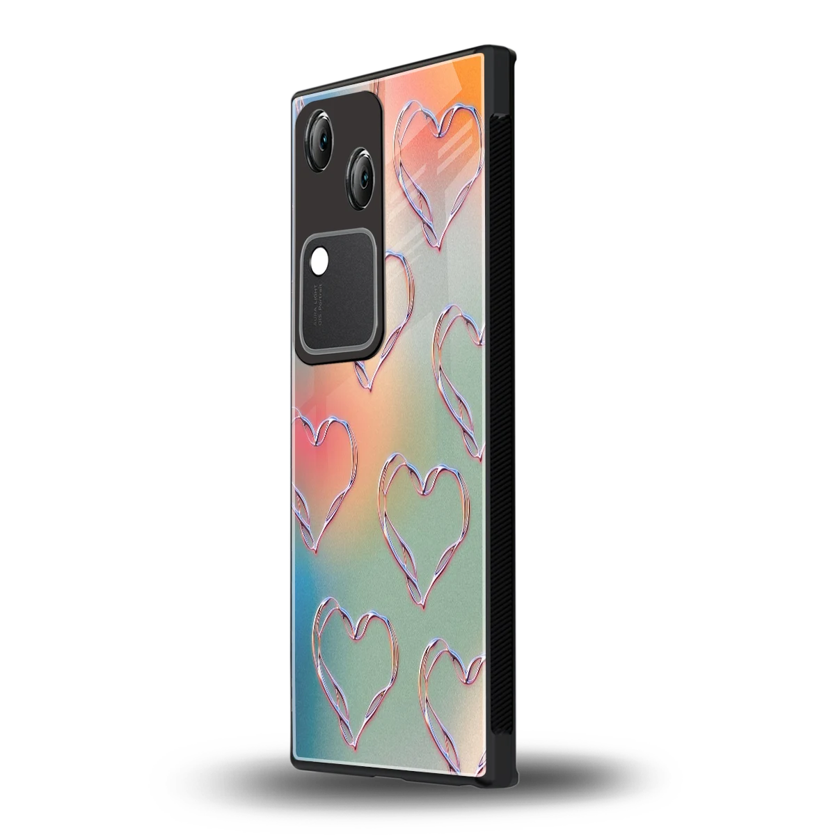 Hearts Euphoria vivo v30 mobile cover | shockproof glass phone case
