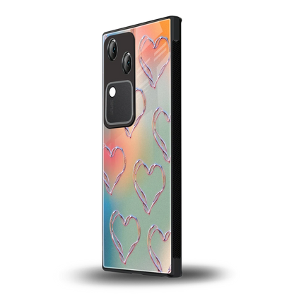 Hearts Euphoria vivo v30 mobile cover | shockproof glass phone case