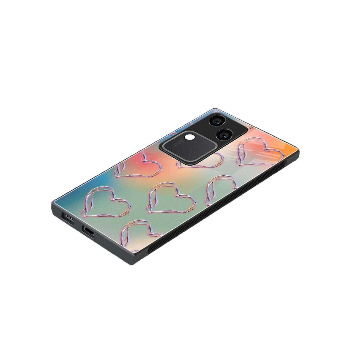 Hearts Euphoria stylish phone case for vivo v30 | glossy glass and slim fit