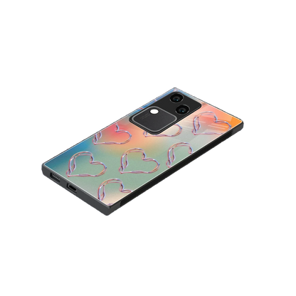 Hearts Euphoria stylish phone case for vivo v30 | glossy glass and slim fit