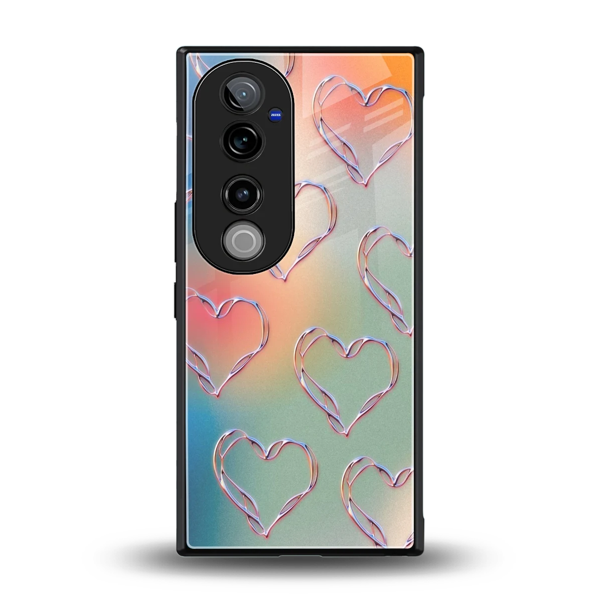 Hearts Euphoria back phone cover | glass case for vivo v40 pro