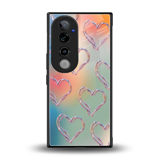 Hearts Euphoria back phone cover | glass case for vivo v40 pro