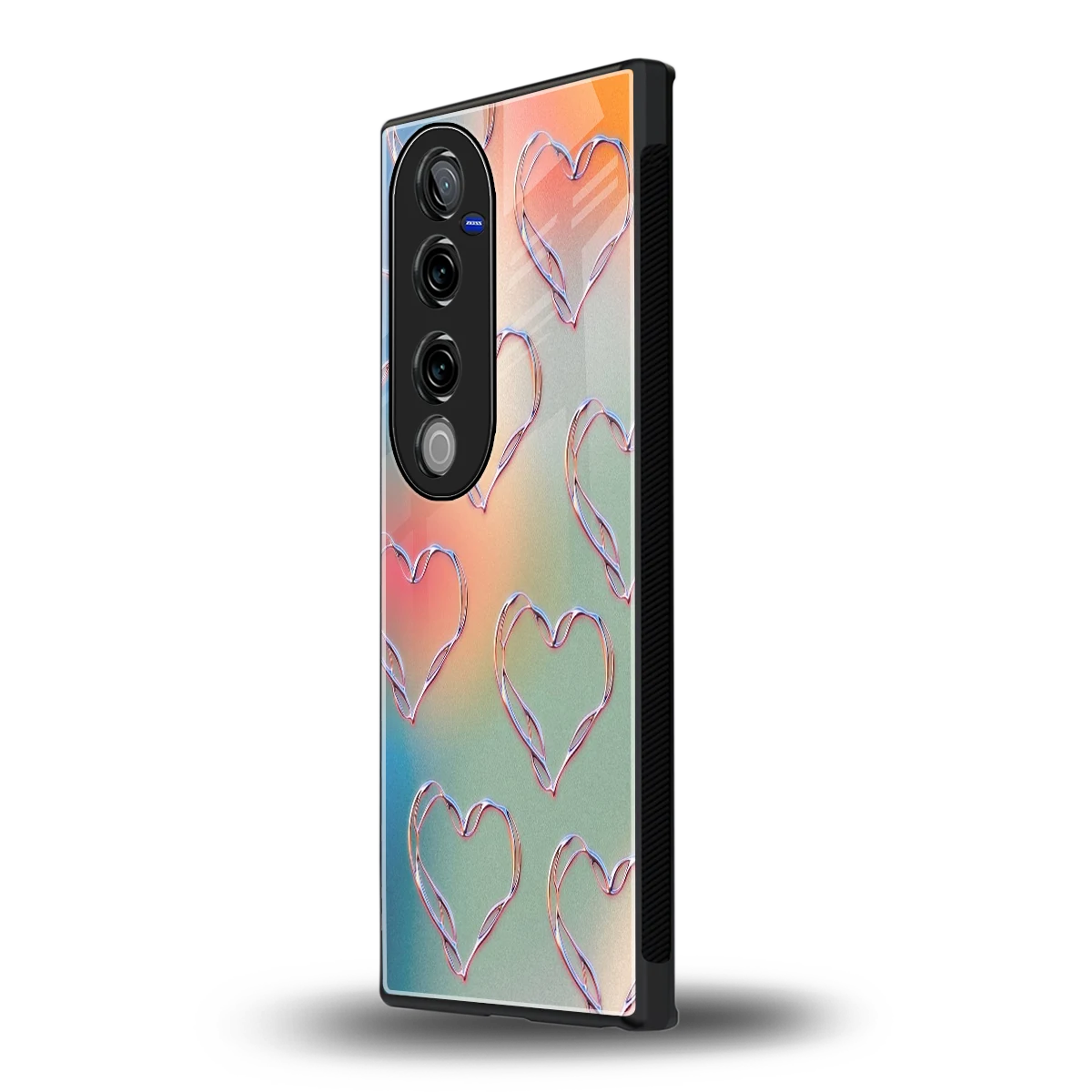 Hearts Euphoria vivo v40 pro mobile cover | shockproof glass phone case