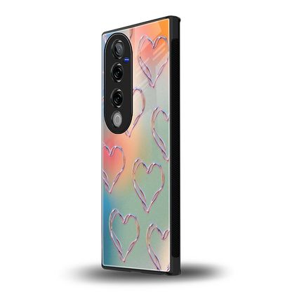 Hearts Euphoria vivo v40 pro mobile cover | shockproof glass phone case