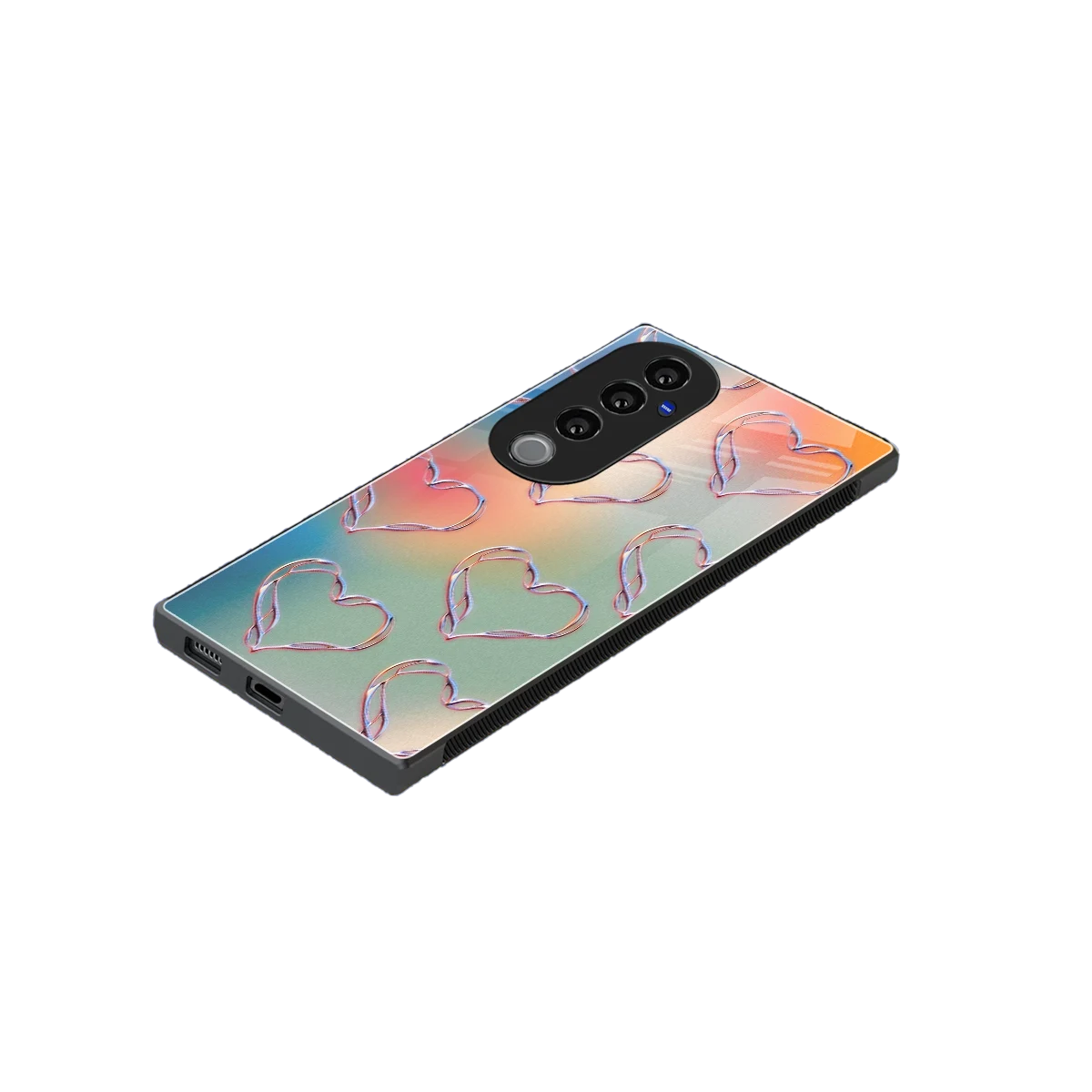 Hearts Euphoria stylish phone case for vivo v40 pro | glossy glass and slim fit