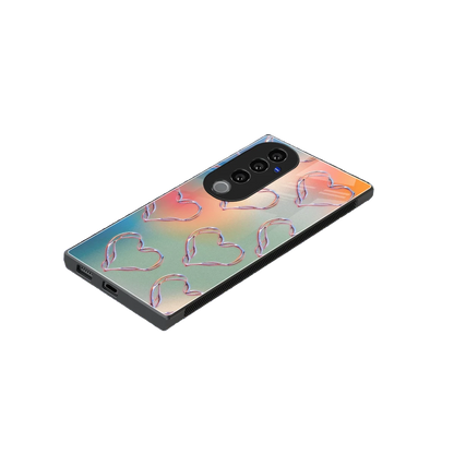 Hearts Euphoria stylish phone case for vivo v40 pro | glossy glass and slim fit