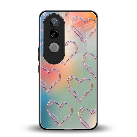 Hearts Euphoria back phone cover | glass case for vivo v40e