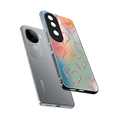 Hearts Euphoria sleek vivo v40e cover with tempered glass back and TPU edges