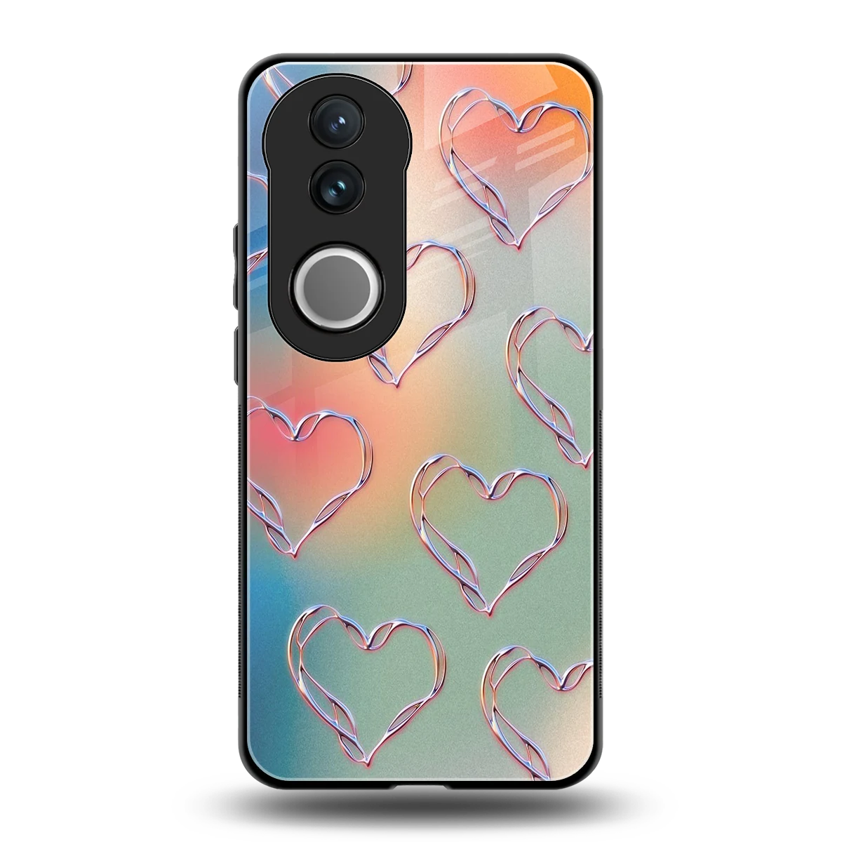 Hearts Euphoria back phone cover | glass case for vivo v50