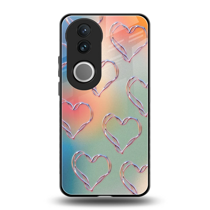 Hearts Euphoria back phone cover | glass case for vivo v50