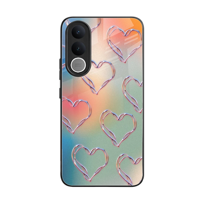 Hearts Euphoria back phone cover | glass case for vivo v70 fe