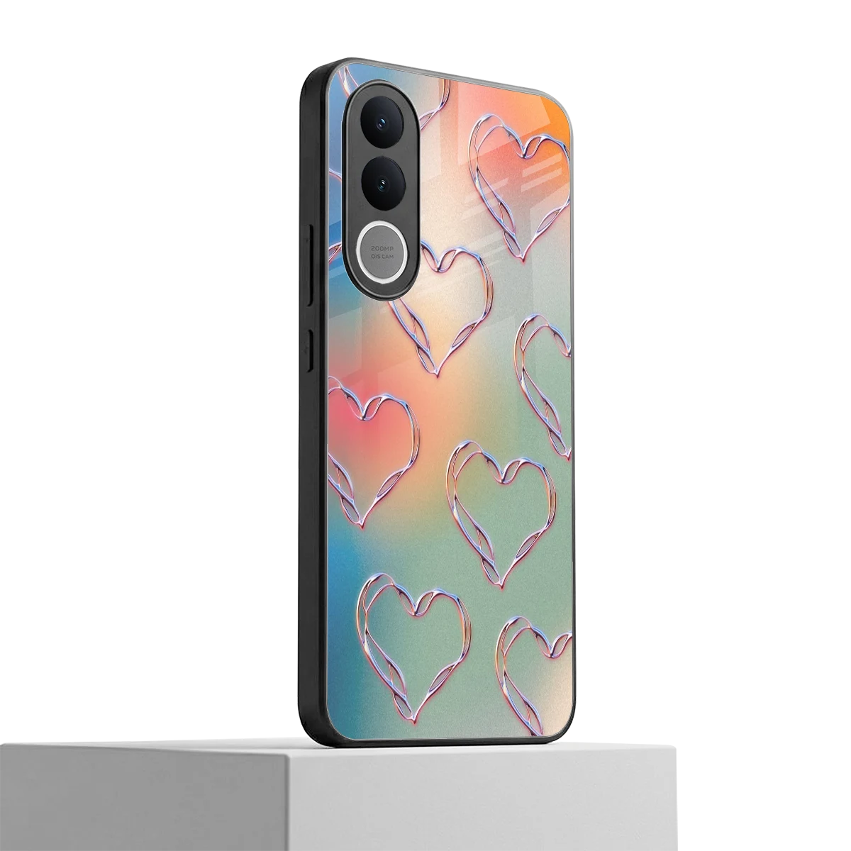 Hearts Euphoria vivo v70 fe mobile cover | shockproof glass phone case