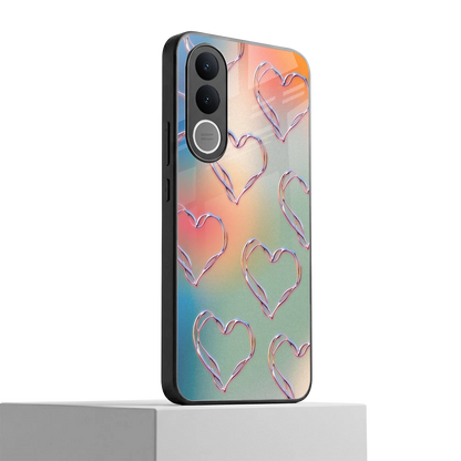 Hearts Euphoria vivo v70 fe mobile cover | shockproof glass phone case