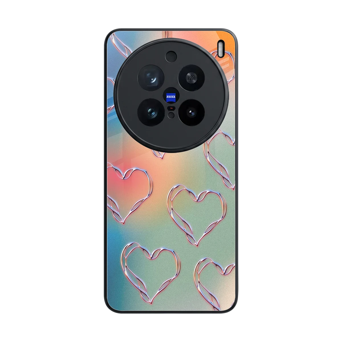 Hearts Euphoria back phone cover | glass case for vivo x200 pro