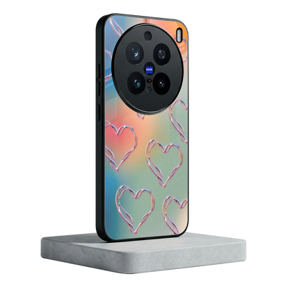 Hearts Euphoria vivo x200 pro mobile cover | shockproof glass phone case