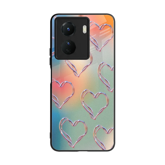 Hearts Euphoria back phone cover | glass case for vivo y16