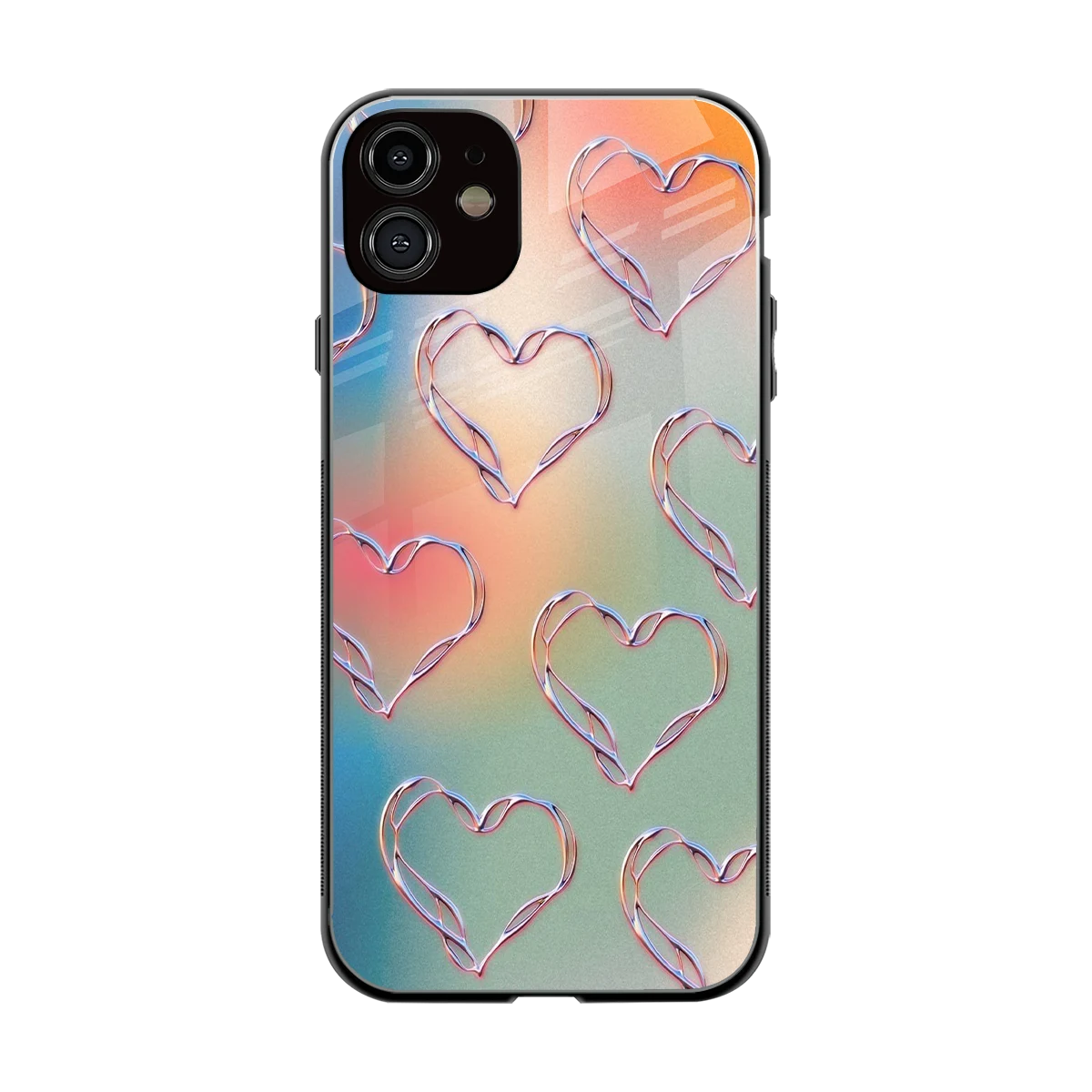 Hearts Euphoria back phone cover | glass case for iphone 12