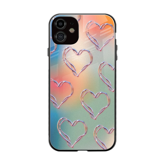 Hearts Euphoria back phone cover | glass case for iphone 12