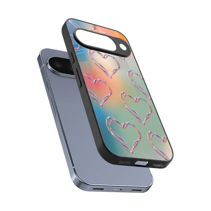 Hearts Euphoria sleek google pixel 10 cover with tempered glass back and TPU edges