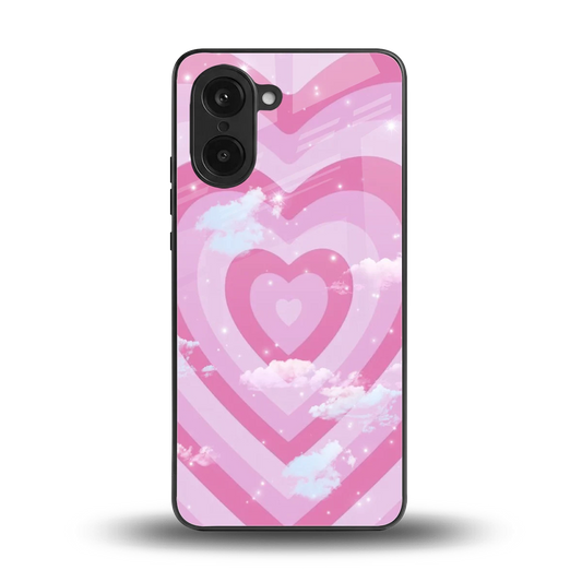 Hearts X Clouds back phone cover | glass case for oneplus nord ce5 5g