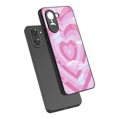 Hearts X Clouds sleek oneplus nord ce5 5g cover with tempered glass back and TPU edges