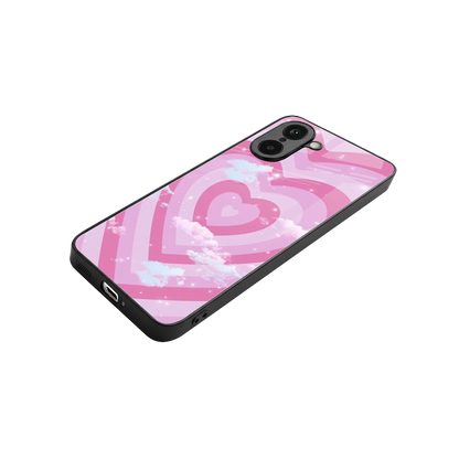 Hearts X Clouds stylish phone case for oneplus nord ce5 5g | glossy glass and slim fit
