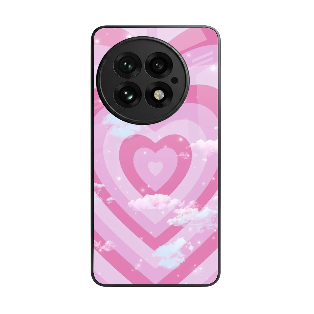 Hearts X Clouds back phone cover | glass case for oneplus 13