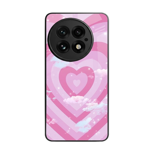Hearts X Clouds back phone cover | glass case for oneplus 13