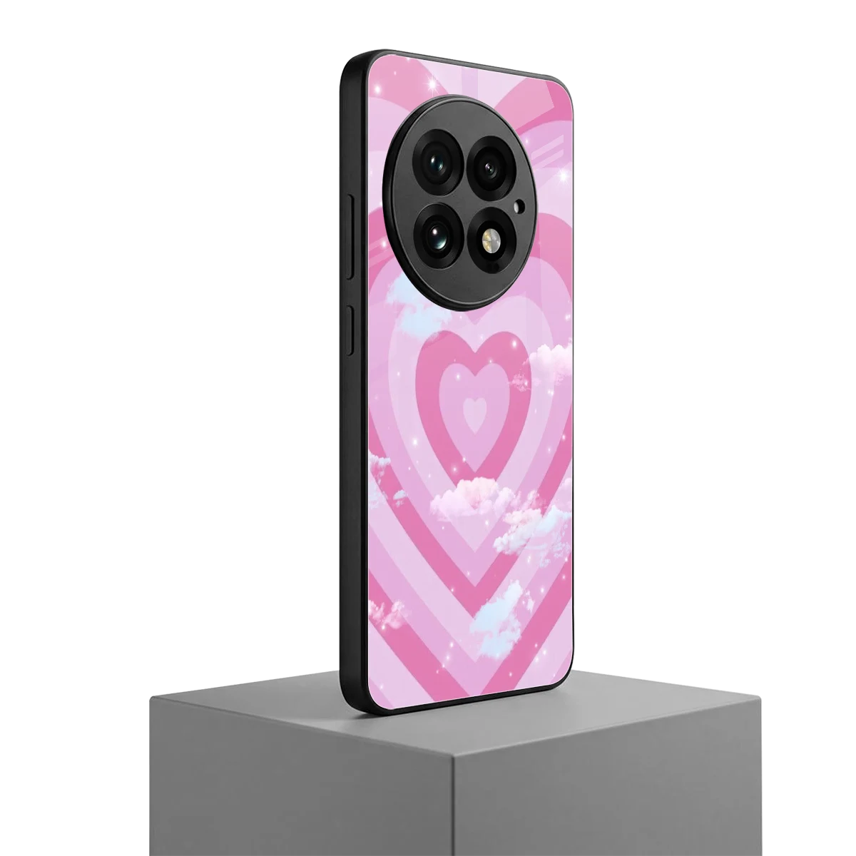 Hearts X Clouds oneplus 13 mobile cover | shockproof glass phone case