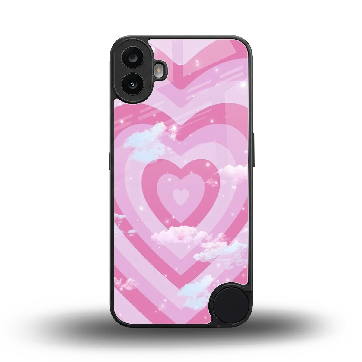 Hearts X Clouds back phone cover | glass case for cmf nothing phone 1