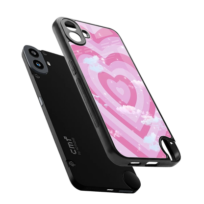 Hearts X Clouds sleek cmf nothing phone 1 cover with tempered glass back and TPU edges