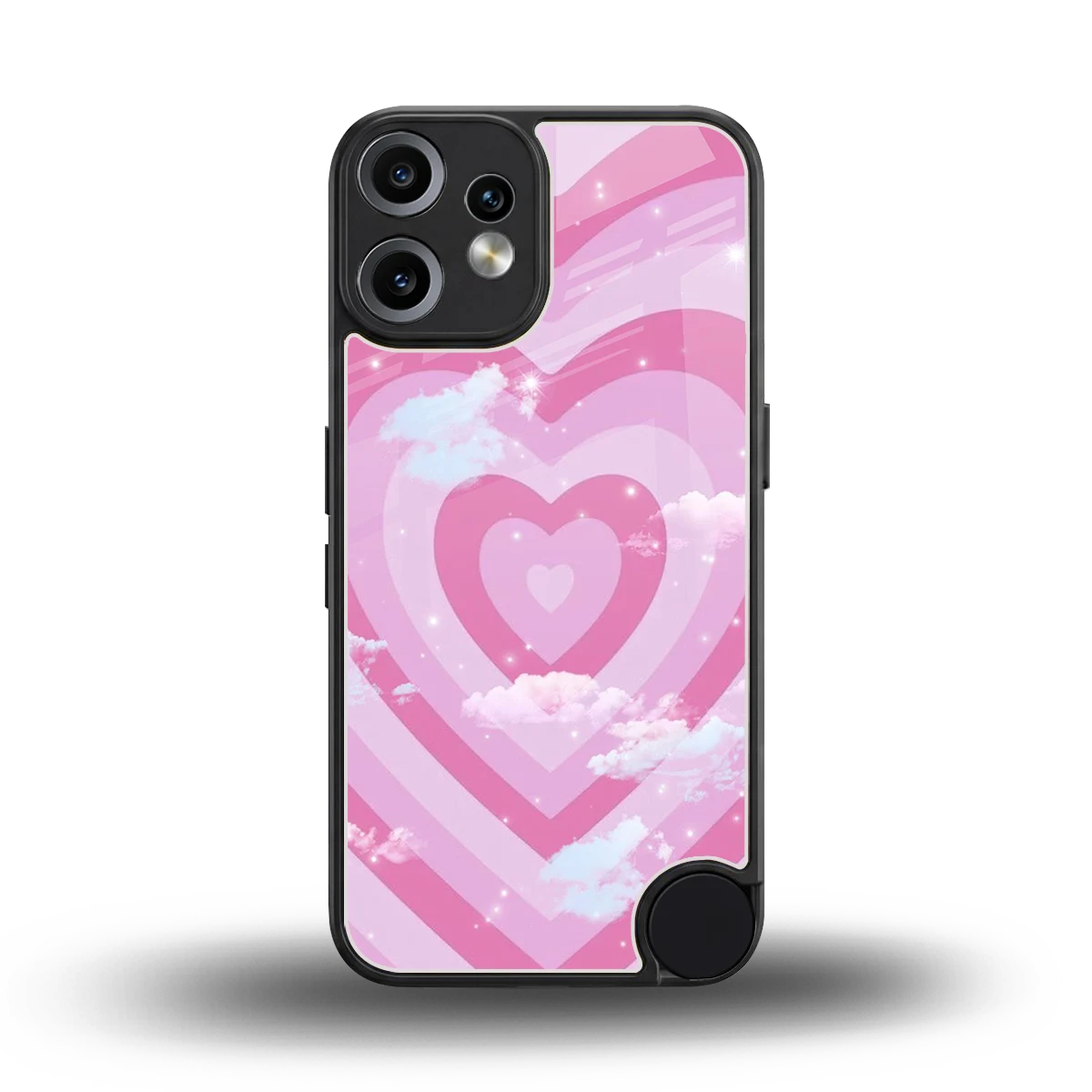 Hearts X Clouds back phone cover | glass case for cmf nothing phone 2 pro