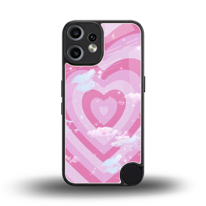 Hearts X Clouds back phone cover | glass case for cmf nothing phone 2 pro