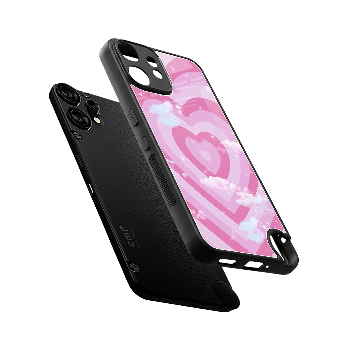 Hearts X Clouds sleek cmf nothing phone 2 pro cover with tempered glass back and TPU edges