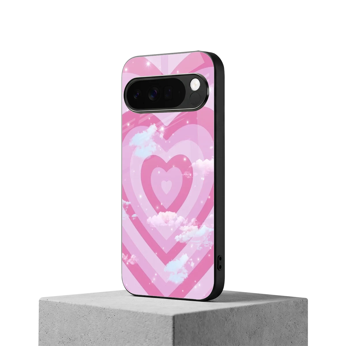 Hearts X Clouds google pixel 10 pro xl mobile cover | shockproof glass phone case