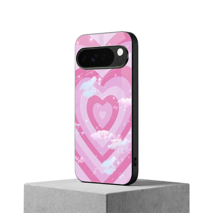 Hearts X Clouds google pixel 10 pro xl mobile cover | shockproof glass phone case