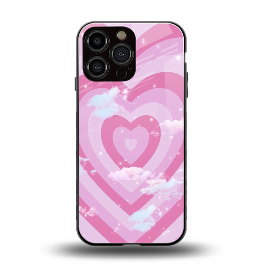 Hearts X Clouds back phone cover | glass case for iphone 13 pro max