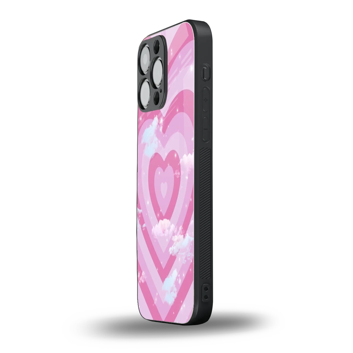 Hearts X Clouds iphone 12 pro max mobile cover | shockproof glass phone case