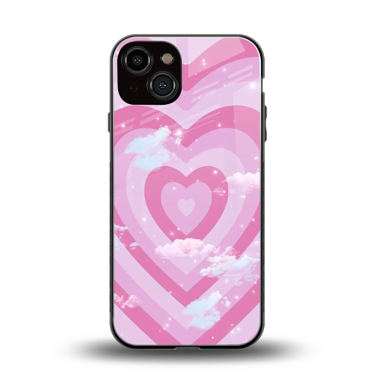 Hearts X Clouds back phone cover | glass case for iphone 13