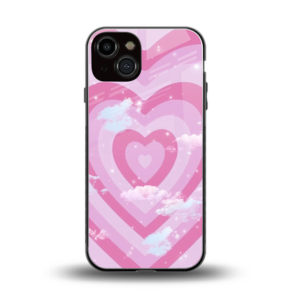 Hearts X Clouds back phone cover | glass case for iphone 13