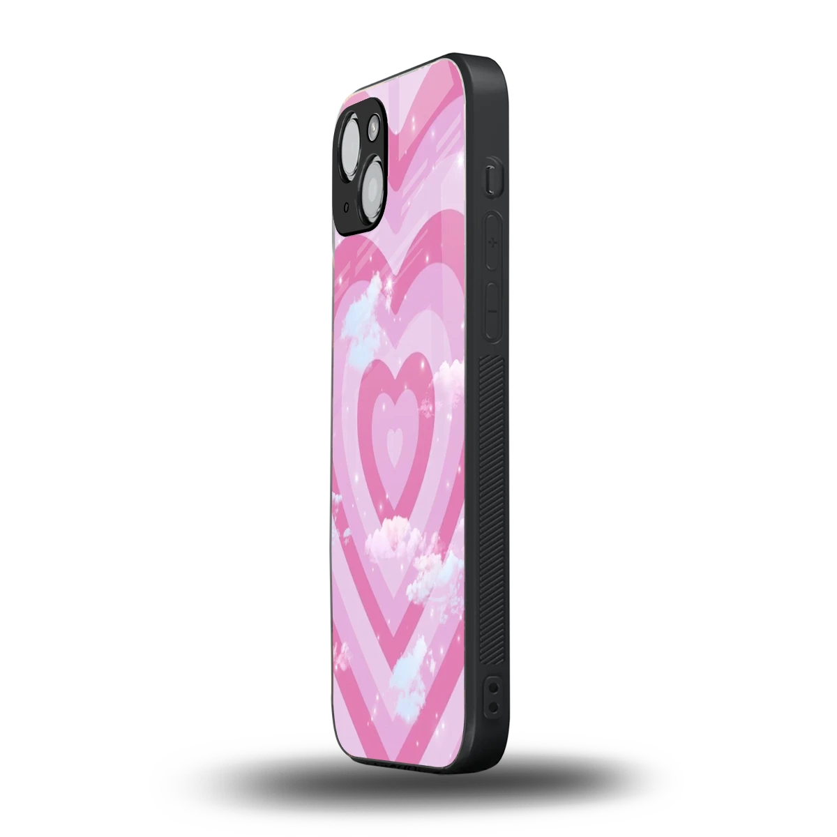Hearts X Clouds iphone 14 mobile cover | shockproof glass phone case