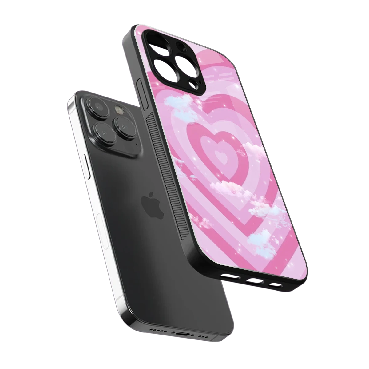 Hearts X Clouds iphone xs mobile cover | shockproof glass phone case