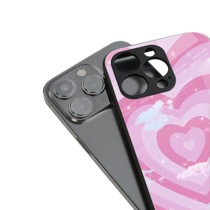 Hearts X Clouds stylish phone case for iPhone 16 | glossy glass and slim fit
