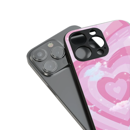 Hearts X Clouds stylish phone case for iphone 16 pro max | glossy glass and slim fit