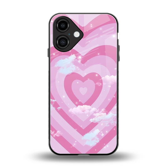 Hearts X Clouds Phone Case for Iphone 16 | Glass Case
