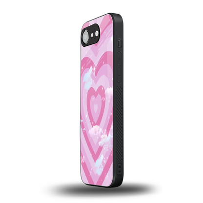 Hearts X Clouds iphone 16e mobile cover | shockproof glass phone case