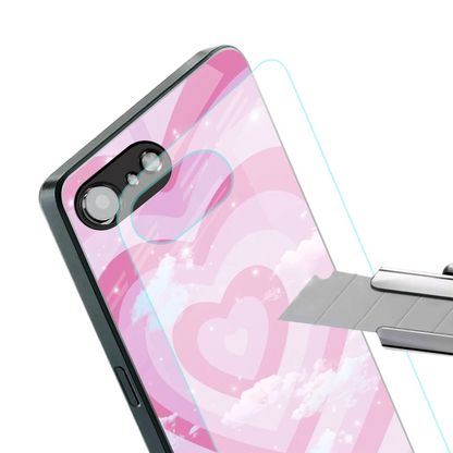 Hearts X Clouds stylish phone case for iphone 16e | glossy glass and slim fit