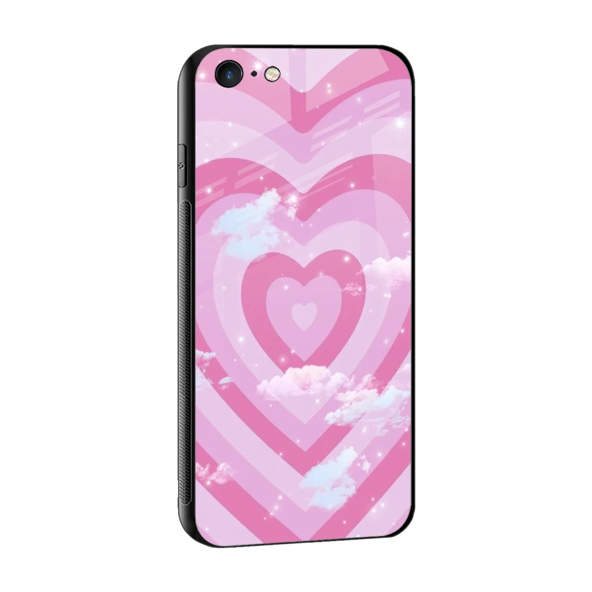 Hearts X Clouds sleek iphone 6 cover with tempered glass back and TPU edges